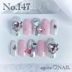 【No.147】現品ネイルチップ　y2k　シズニルック　韓国ネイル　ネイルチップ