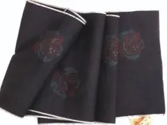 反物　着尺　Lame紬　紬　変わり菱　琉球絣　黒地　銀糸　着物　092a u 反物着尺Lame紬紬変わり菱琉球絣黒地銀糸着物092a u|mercari商品