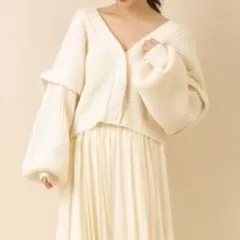 whoswhoChico チコ　袖タックバックレースアップカーディガンのサムネイル