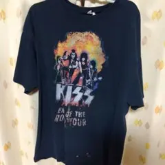 KISS ロックバンド Tシャツ ブラックフルーツオブザルーム製