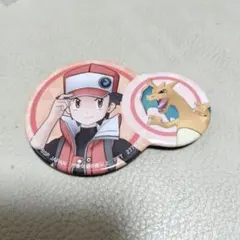 ポケットモンスター　ポケモンマスターズEX 缶バッジ　レッド&リザードン