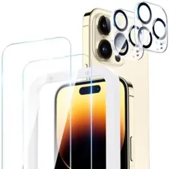 ✨匿名配送✨iPhone14Pro保護 ガラスフィルム 2枚 カメラフィルム2枚
