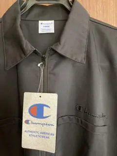 新品 champion オーバーシャツ L 刺繍 ロゴ ワークシャツ ブラック