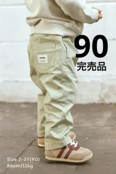 konny コニー コットンストレッチチノ 80 1-2y カーキ　緑　パンツ
