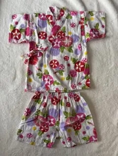 あさがお 花柄甚平 90cm 浴衣　おまつり