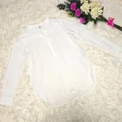 UNIQLO ユニクロ シャツ スタンドカラー ホワイト シャツ