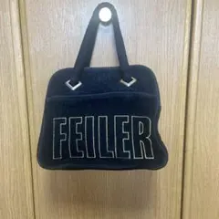 FEILER コーデュロイ ブラックハンドバッグ