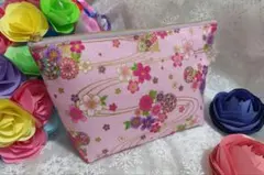 20cmファスナマチ付きポーチ☆桜☆手鞠☆流水☆和柄☆化粧ポーチ☆花柄