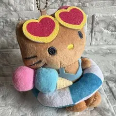 ハローキティ　日焼けキティ　ぬいぐるみキーホルダー　大人気　美品レア