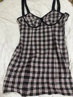 チェック ミニワンピース