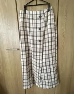 ロングスカート　チェック柄　ブラウンのサムネイル