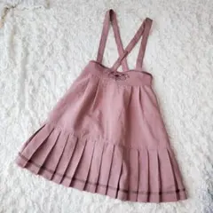 axes femme サスペンダー付き プリーツ切替 スカート［B707］