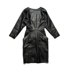 80sレザーワンピースイングランド製ユーロヨーロッパ古着EURヴィンテージVTG