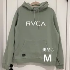 美品☆ RVCA ルーカ フード付きパーカー グリーン オリーブ カーキ