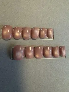 マグネットジェルネイルパールピンク　ベリーショート　ネイルチップ12本セット