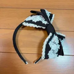 BABY リボンカチューシャ　黒白のサムネイル