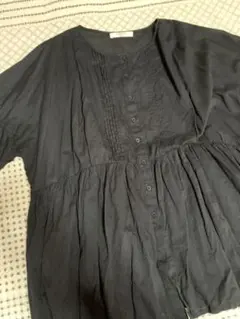 Samansa Mos2 黒 チュニック 五分袖