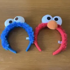 クッキーモンスター　エルモ カチューシャ セット　被り物　ユニバ　USJ