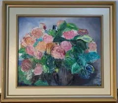 和田 英作、薔薇、希少画集画、新品高級額、額装付、状態良好、油彩