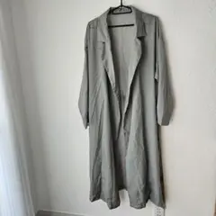 カーキ系 スプリング ロングコート 軽量素材