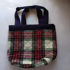 チェック柄 キルティング トートバッグ