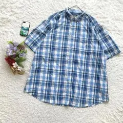✨大きいサイズ✨ チャップス 半袖シャツ チェック ボタンダウン 3XL メンズのサムネイル