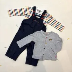 【美品】mikihouse ミキハウス カバーオール 長袖Tシャツ セットのサムネイル