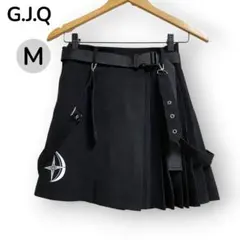 G.J.Q スカパン M 黒 プリーツ ベルト テックウェア Y2K