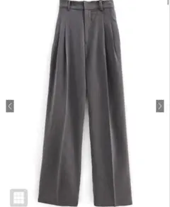 GRLタックセンタープレスストレートワイドパンツ[ai36]グレー
