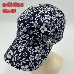 【アディダスゴルフ】ワークキャップ 花柄 フラワー 総柄 刺繍ロゴ 帽子