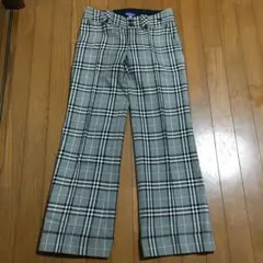 日本製★バーバリーブルーレーベル　パンツ　36 チェック×グレー