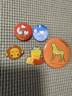 キャラクター ピンバッジセット　缶バッジ　キティちゃん　モン吉　ぴよちゃん