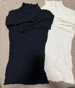 ZARA シャーリングトップス　２点セット　白黒