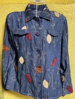【♡美品♡】デニムの刺繍ジャケット