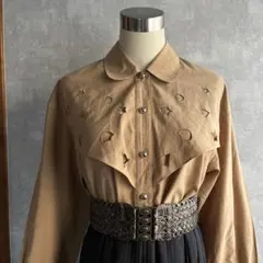 古着　ヴィンテージ 総柄シャツ　刺繍　used ビンテージ　希少　レトロポップ