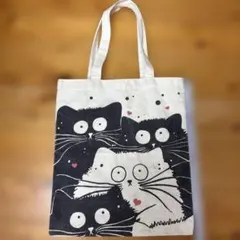 猫柄 トートバッグ キャンバス地