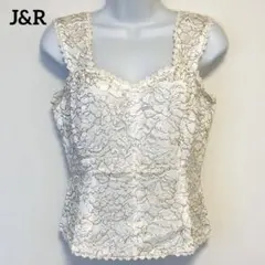J&R レース 刺繍 ビスチェ オフホワイト Mサイズ