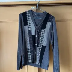 コムデギャルソンオム　グレー系パッチワークカーディガンのサムネイル