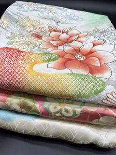 振袖　まとめ売り　3枚　リメイク　ハギレ　練習用　172のサムネイル