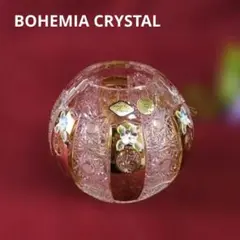 Vintage❗️BOHEMIA GOLD クリスタル花瓶 24%PbO 丸型