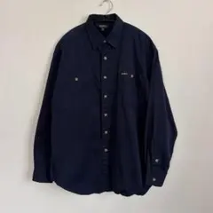 OshKosh 80s ヴィンテージ 長袖シャツ ネイビー Mサイズのサムネイル