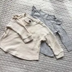 薄手長袖カットソー 2枚セット 80cm