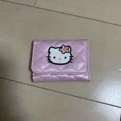 ハローキティ ピンク キルティング 折り畳み財布