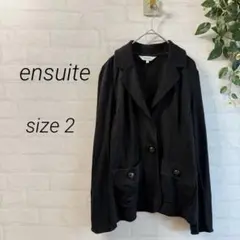 【ensuite】 ニット切替 軽量 ジャケット (サイズ2) 黒