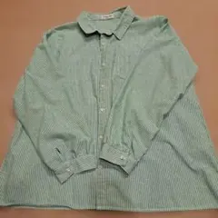 Samantha Mos2緑と白のストライプシャツ