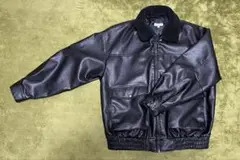 黒G-1レザージャケット ボア襟付き 合皮
