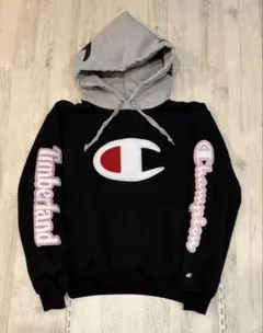 【美品/激レア】Champion × Timberland コラボパーカー 黒