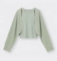 【新品未使用】GU 2ピース　ボレロカーディガン　グリーン　Mサイズ　gu