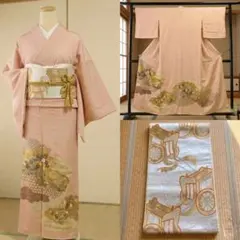 美品　正絹　色留袖　袋帯　一つ紋　４点フルセット　卒業式　入学式　結婚式　母