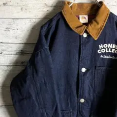 HONEST COLLEGE　デニムカバーオールジャケット　全刺繍　メンズM